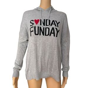 Rachel Zoe Women's Gray Sunday Funday Long Sleeve Hooded Sweater Size L